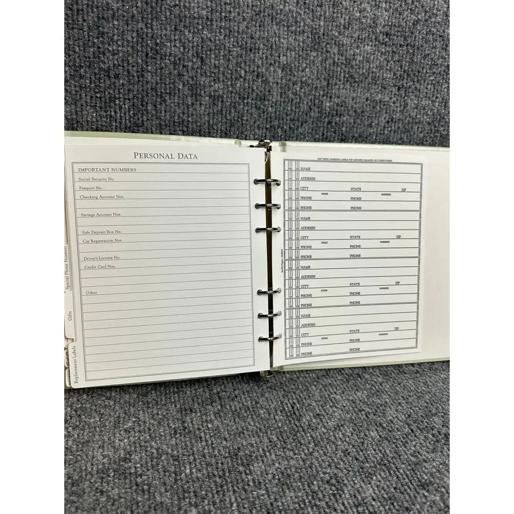 Vintage Hallmark address book lilac botanical NEW 6 ring refillable planner
